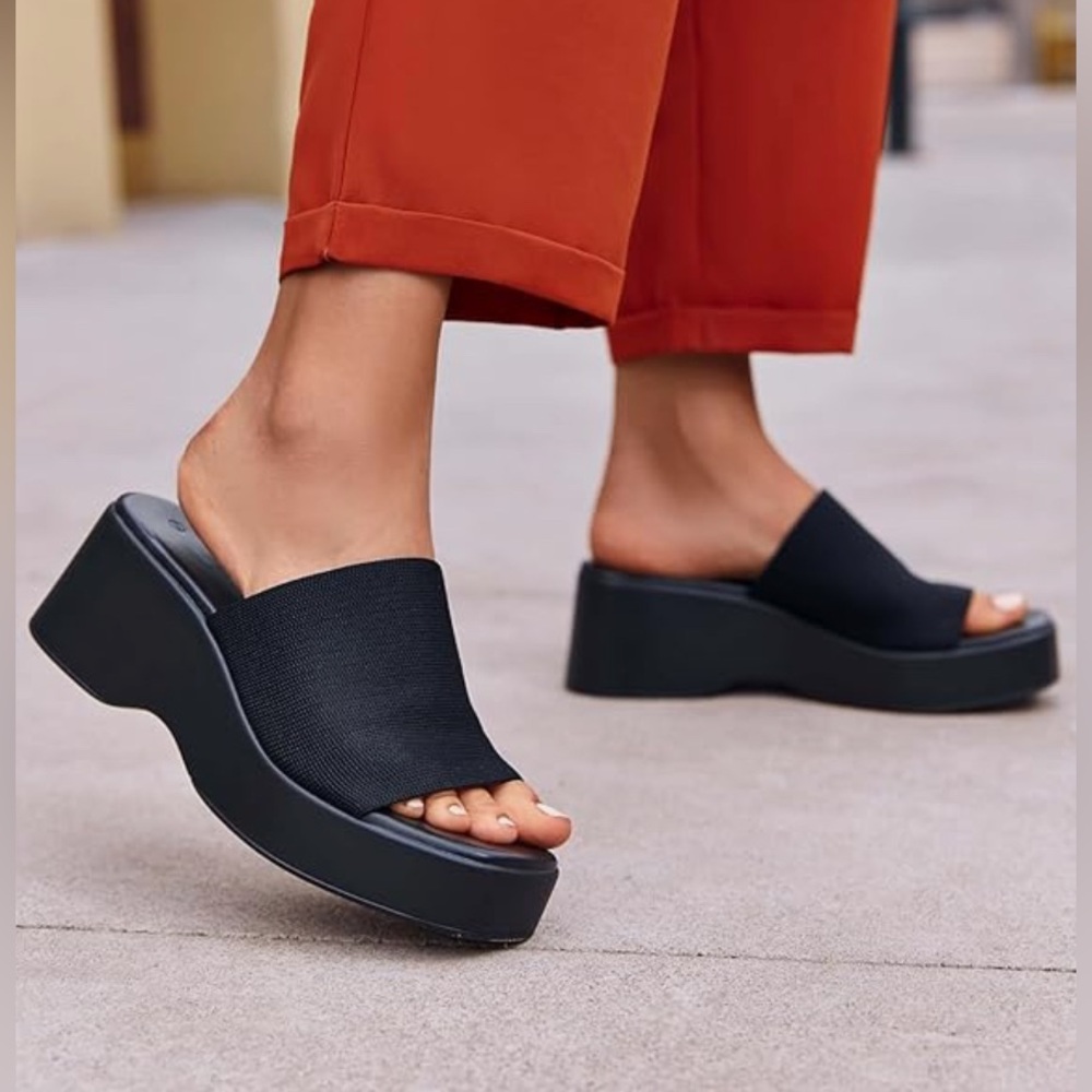 Minshluu Womens Wedge Slides Sandals